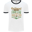 St Patricks Day Redhead Ginger Funny Irish Mens White Ringer T-Shirt White/Black