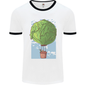 Funny Lettuce Hot Air Balloon Mens White Ringer T-Shirt White/Black