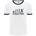 Evolution of a Cricketer Cricket Funny Mens White Ringer T-Shirt White/Black