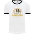 A Cavalier King Charles Spaniel Dog Mens Ringer T-Shirt White/Black