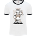 A Female Viking Shield Maiden Warrior Mens Ringer T-Shirt White/Black