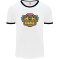 Halloween Zombie Face Mens Ringer T-Shirt White/Black