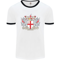 London Coat of Arms St Georges Day England Mens White Ringer T-Shirt White/Black