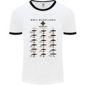 German War Planes WWII Fighters Aircraft Mens White Ringer T-Shirt White/Black