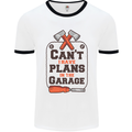 Plans In the Garage Carpentry DIY Tradesman Mens White Ringer T-Shirt White/Black