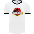 Mummysaurus Funny Mother's Day Mummy Mens White Ringer T-Shirt White/Black