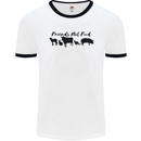 Vegetarian Animals Friends Not Food Vegan Mens White Ringer T-Shirt White/Black