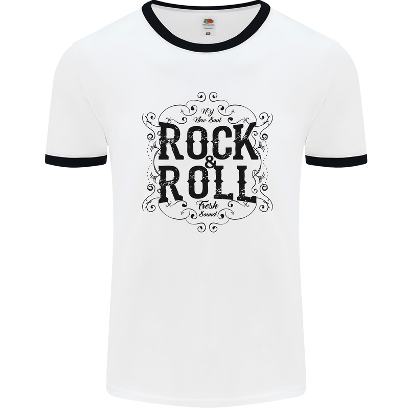 New Soul Rock n Roll Mens Ringer T-Shirt White/Black