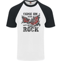 Come on Dude Let's Rock Trainers Mens S/S Baseball T-Shirt White/Black