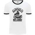 Boats You Can't Buy Hapiness Sailor Sailing Mens White Ringer T-Shirt White/Black