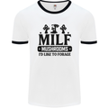 MILF Mushrooms I Like To Forage Mens Ringer T-Shirt White/Black