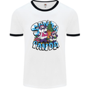 Funny Christmas Santa Panda Mens White Ringer T-Shirt White/Black