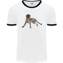 German Shorthaired Pointer Dog Mens Ringer T-Shirt White/Black