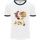 Mushroom Species Mycology Foraging Mens Ringer T-Shirt White/Black
