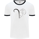 Aries Goat Head Star Sign Mens Ringer T-Shirt White/Black