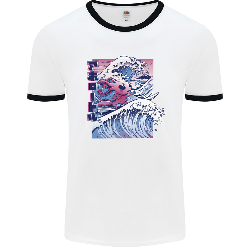 Surfing Axoloti Surfer Mens Ringer T-Shirt White/Black