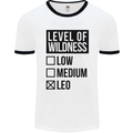 Levels of Wildness Leo Mens White Ringer T-Shirt White/Black