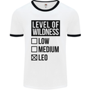 Levels of Wildness Leo Mens White Ringer T-Shirt White/Black