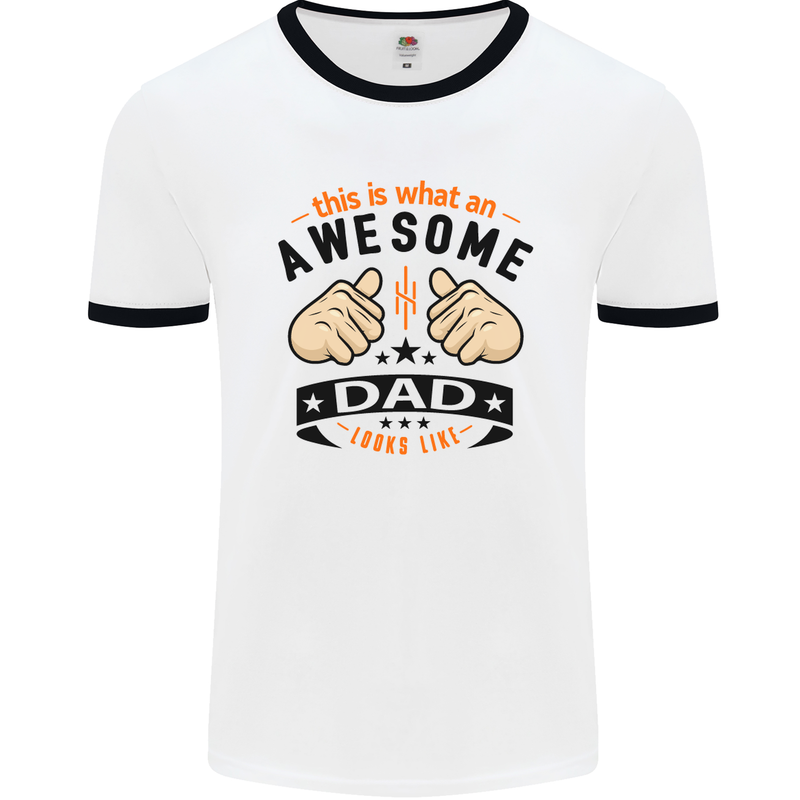 This Is What an Awesome Dad Mens White Ringer T-Shirt White/Black