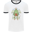 Holy Guacamole Funny Food Angel Mens White Ringer T-Shirt White/Black