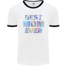 Best Mom Ever Tie Died Effect Mother's Day Mens White Ringer T-Shirt White/Black