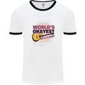 World's Okayest Guitar Player Funny Mens White Ringer T-Shirt White/Black