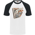 Pachinko Machine Arcade Game Pinball Mens S/S Baseball T-Shirt White/Black