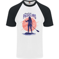 Stand Up Paddling Paddleboarding Mens S/S Baseball T-Shirt White/Black