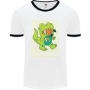 Christmas Official Santa T-Rex Dinosaur Mens White Ringer T-Shirt White/Black