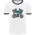 Cafe Racer Biker Motorcycle Motorbike Mens White Ringer T-Shirt White/Black