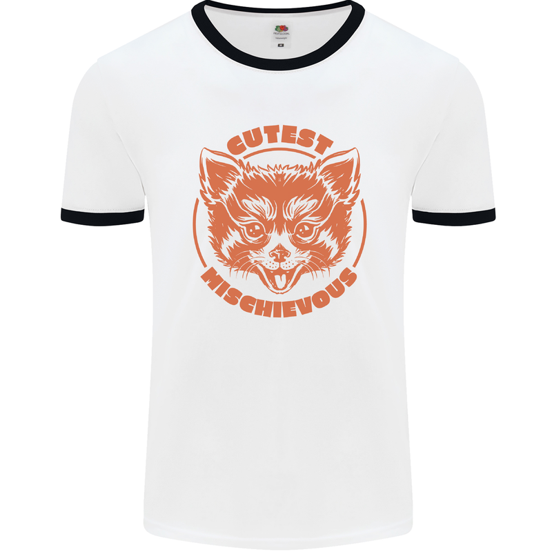 Red Panda Cutest Mischievous Mens White Ringer T-Shirt White/Black