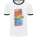 LGBT Cats Mens White Ringer T-Shirt White/Black