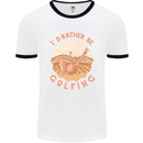 I'd Rather Be Golfing Funny Golf Golfer Mens White Ringer T-Shirt White/Black