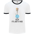 Just a Vase Funny Bong Weed Cannabis Drugs Mens White Ringer T-Shirt White/Black