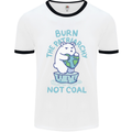 Environment Burn the Patriachy Not Coal Mens White Ringer T-Shirt White/Black