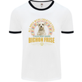 A Bichon Frise Dog Mens Ringer T-Shirt White/Black