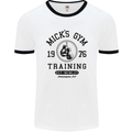 Mick's Gym Boxing Boxer Movie Mens White Ringer T-Shirt White/Black