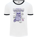 Anatomy of a Racoon Funny Mens White Ringer T-Shirt White/Black