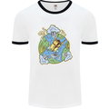 Climate Change Earth Destruction Nuclear War Mens Ringer T-Shirt White/Black