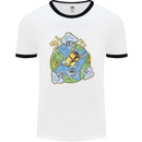 Climate Change Earth Destruction Nuclear War Mens Ringer T-Shirt White/Black