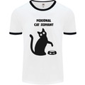 Personal Cat Servant Funny Pet Mens White Ringer T-Shirt White/Black