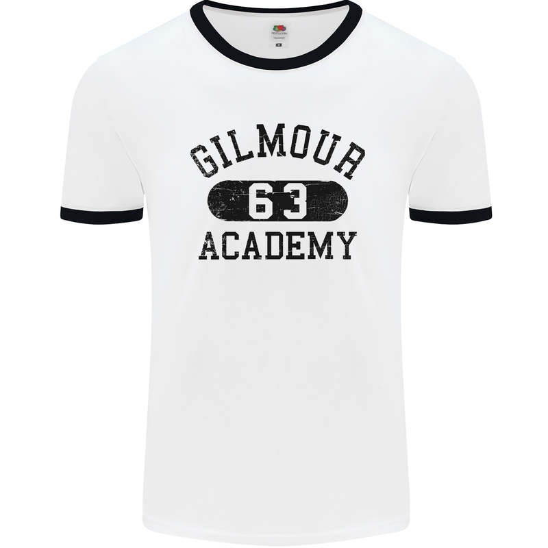Dave Gilmour Academy 63 Mens White Ringer T-Shirt White/Black
