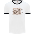 Bicycle Anatomy Funny Cycling Cyclist Funny Mens White Ringer T-Shirt White/Black