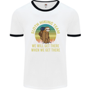 Sloth Hiking Team Funny Trekking Walking Mens White Ringer T-Shirt White/Black