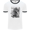 Teutonic Knight Never Give Up Crusader Gym Mens White Ringer T-Shirt White/Black