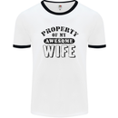 Property of My Awesome Wife Valentine's Day Mens White Ringer T-Shirt White/Black
