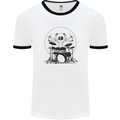 Virtruvian Drummer Funny Drumming Drum Mens White Ringer T-Shirt White/Black