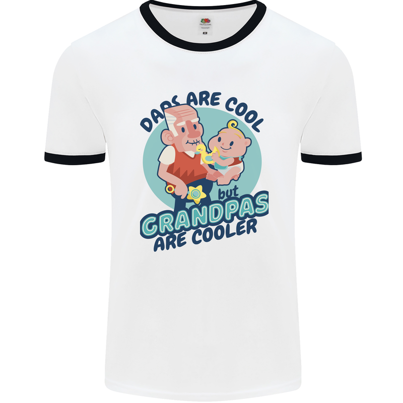 Grandpas are Cooler Grandparents Day Mens Ringer T-Shirt White/Black