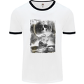 Kiss of Death Pirates Sailing Sailor Mens White Ringer T-Shirt White/Black