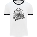 Tractor Life Is Better Farm Funny Farming Mens White Ringer T-Shirt White/Black